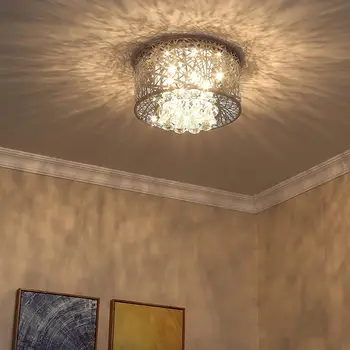 Модерен минималистичен кристална тавана лампа Европейската полилей за спални ретро тавана лампа Китайската полилей с дистанционно управление на тавана лампа