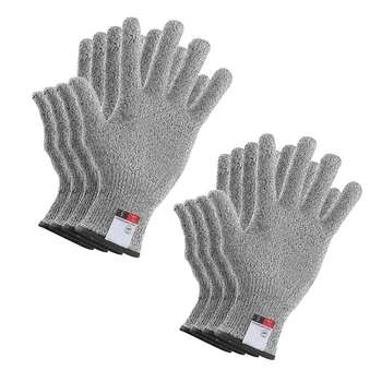 Най-добрите 4 двойки от Устойчиви на нарязан-устойчиви Ръкавици за защита на ръцете от 5-то ниво, Кухненски Ръкавици, по 2 чифта големи и 2 средни двойки
