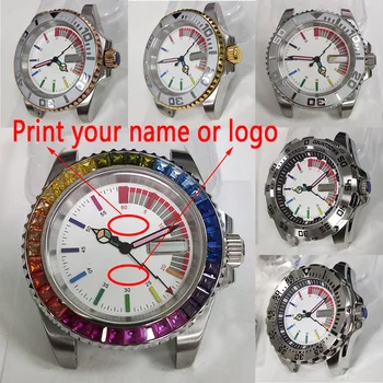  Новите часовници с потребителски логото на nh35 case мъжки часовници с розови циферблат nh36 корпус часа nh36 циферблат skx007 часовници за гмуркане модифицирана част от nh36 механизъм 2