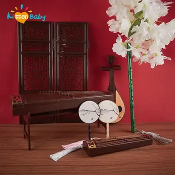  Новият Китайски Стил Кукла, Аксесоари За Декорация Подпори Екран Група Фен Флейта Guzheng Музикален Инструмент Е Детска Играчка, Подарък
