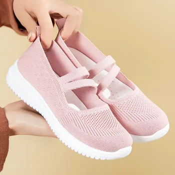  Обувки Дамски 2022 г. с Нова Ежедневни обувки на Окото Дишащи Обувки Без шнур Леки маратонки За бягане Обикновена обувки на плоска подметка Zapatos De Mujer