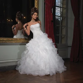  органза къдри във 2022 гореща секси нов дизайн дълга сватбена рокля vestido de noiva casamento сватбени и бални рокли на булката дантела