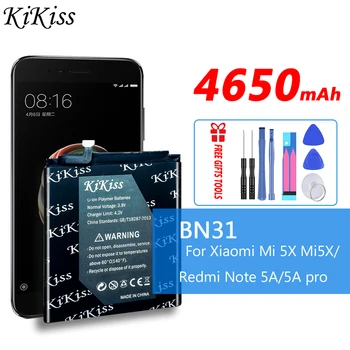  Оригинална батерия за телефон Kikiss BN31 За Xiaomi Xiao Mi 5X Mi5X за Redmi Note 5A/Pro Mi A1 Y1 Lite S2 BN 31 Подмяна на Батерията