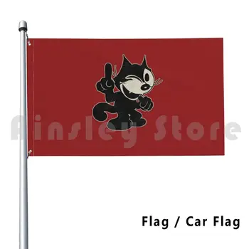  Открит Декор Флаг Флаг на Автомобила Комикс, Анимация Happy Котка Скитти Феликс 1920-те години Ретро Карикатура Феликс Котка Стар Стар Комикс