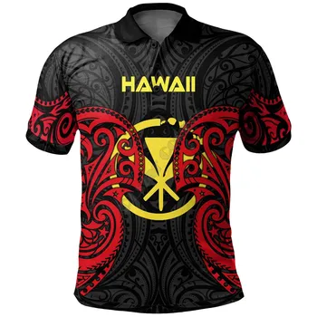  Полинезийская Хавайска Риза с къси ръкави Hawaiian Spirit 3D Тениска Поло С Принтом Мъжки Дамски Лятна Тениска с Къс ръкав 01