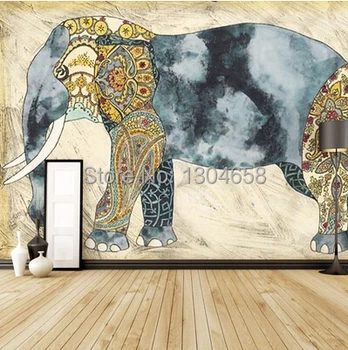  Потребителски голям стенопис самоличността на слон тапети, спалня и хол на фона на тапети