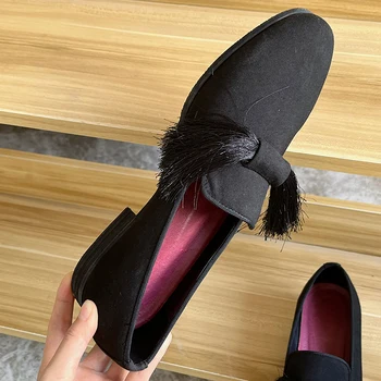  Пролетно-лятна нова бельо дишащи обувки Lefu от телешка кожа с пискюли на един крак, универсална ежедневни удобни мъжки обувки в голяма плоска подметка