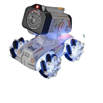  Радио Електрическа Играчка Кола 12 Дупки Балон Трик Автомобил Rover Rc Танк 180 ° За Управление На Въртене Гравитационный Контрол С Led Лампа