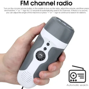 Ръчно радио самогенерирующее богат на функции FM радио аварийно фенерче защита на околната среда и спестяване на енергия FM радио