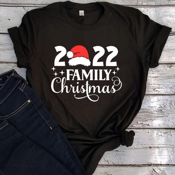  Семейна Коледа Риза 2022 Година, Коледни Ризи, Еднакви Тениски С Коледа Дядо Коледа, Коледен Подарък, Риза За Коледно парти, Семейни Върхове L