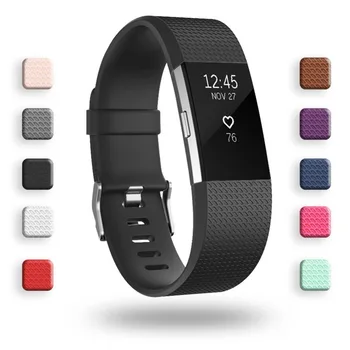  Силиконов Ремък за часа Fitbit Charge 2 Малък Голям Взаимозаменяеми Каишка за Спортни Часа Гривна за Fitbit Charge 2 Цветни Въжета