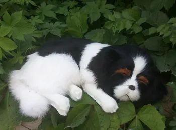  скъпа имитативната играчка за спящите кучета от полиетилен и кожа, зад черно-бяло куче, кукла около 35x8x25 см 1300