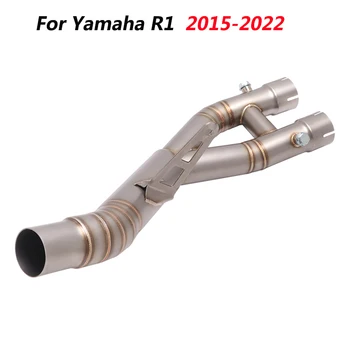  Слипоны На Мотоциклет Средната Свързваща Тръба На Средната Свързваща Тръба Изпускателна Система От Неръждаема Стомана Модифицирана За Yamaha R1 2015-2022