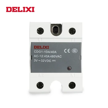  Твердотельное реле DELIXI CDG1 SSR-10DA 15DA 25DA 40DA 60DA 3-32 vdc ДО 24-480 В ac SSR еднофазно управление на постоянен ток, без контакт