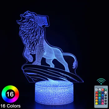  Тигър, Лъв, Леопард Led 3D Нощни осветителни Тела Докосване на Дистанционното Управление Новост Настолна Лампа Декор Коледен Подарък За Рожден Ден -№1072