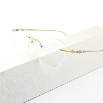  Титанов Очила Без Рамки Рамки Модерен Мъжки Бижута Външни Очила Защита На Оптични Точки Попълване На Рецепта