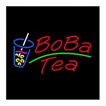  Чаша Чай на Боб Изработени По Поръчка от Ръчно изработени Истинска Стъклена Тръба Напитка Бар кабелна телевизия Вечерни Магазин Реклама Украса Дисплей Неонова реклама с 17 