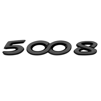  Черна Задната Стикер 5008 За Peugeot 5008 3008 2008 4008 6008 GT Line 5008 Номер на Багажника Стикер Стикер на Peugeot
