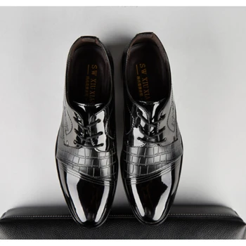  Черни Дизайнерски Вечерни Обувки-Oxfords За Мъже, Сватбени Обувки, Кожени Италиански мъжки Модел Обувки с Остри Пръсти, 2022, Sapato Oxford Masculino