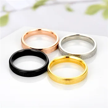  Японската просто мода матирано пръстен от неръждаема стомана пара пръстен бижута подарък